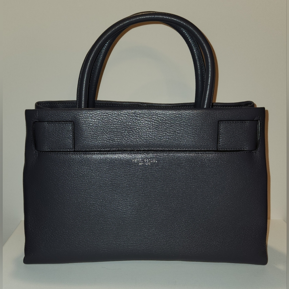 NWT! Henri bendel riverside carryall gray leather Satchel with buckle - Picture 3 of 10